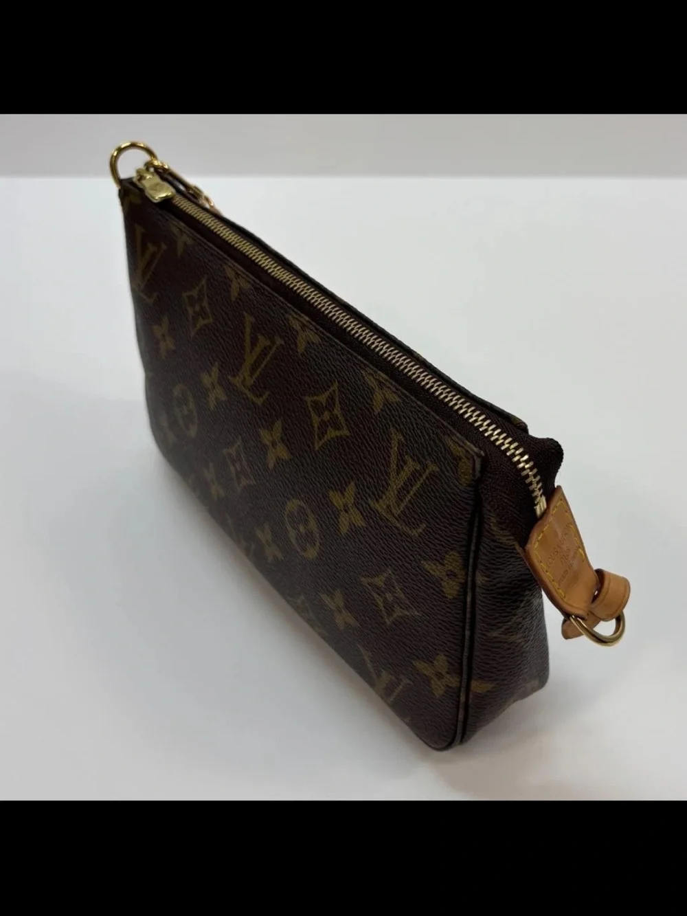 Louis Vuitton Monogram Canvas Mini Pochette with Vachetta Strap